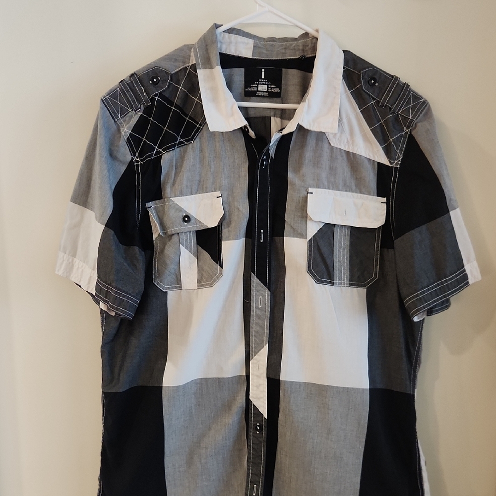 i jeans by Buffalo Black and White Plaid Shirt